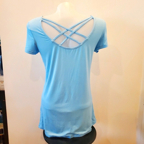 Orb Helena Crisscross Tee in Sky - Picture 3 of 7